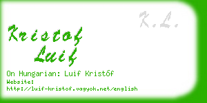 kristof luif business card