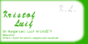 kristof luif business card